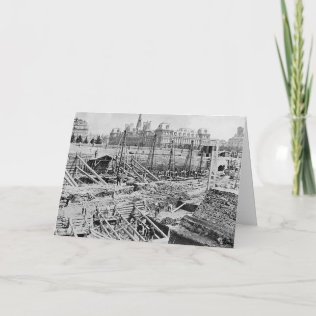 Tarjeta Edificio del Hotel-Dieu, París, c.1866 (Anverso)