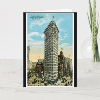 Tarjeta Edificio plano del hierro. Broadway y quinta