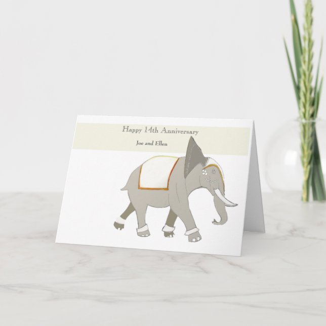 Tarjeta Editable 14º aniversario (Anverso)