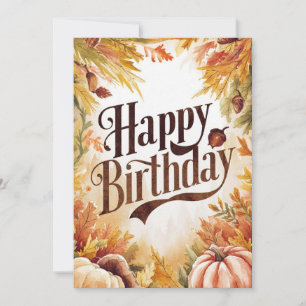 Tarjeta Editable Colorful Wish otoño otoño feliz cumpleaño