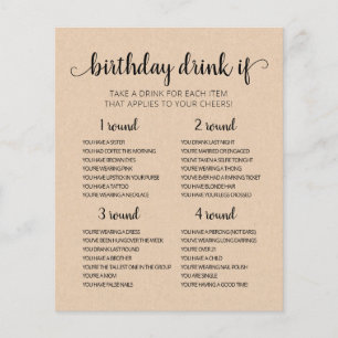 Tarjeta editable de bebida si juego para fiesta de