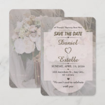 Tarjeta Editable de Boda Boho Neutral para Guardar