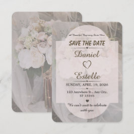 Tarjeta Editable de Boda Boho Neutral para Guardar