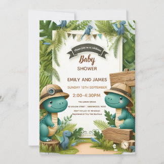 Tarjeta Editable de Cumpleaños de Niño Dinosaurio