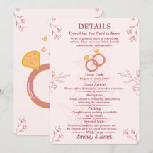 Tarjeta Editable de Detalles de Compromiso Floral