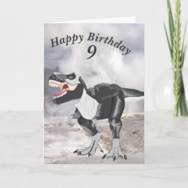 Tarjeta editable de dinosaurio con edad