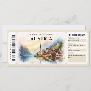 Tarjeta editable de embarque aéreo de Austria