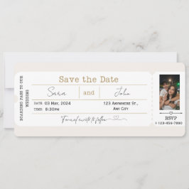 Tarjeta Editable de Fecha de Boda con Pasaje de Ab