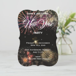 Tarjeta editable de invitación para fiesta de Año 