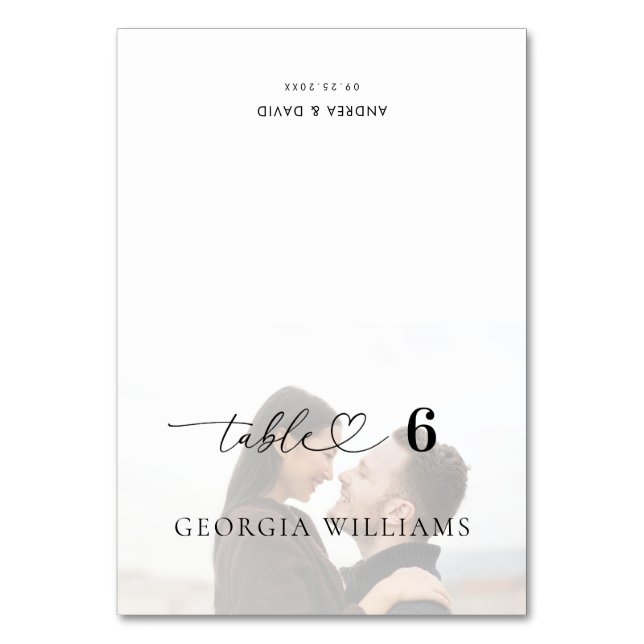 Tarjeta editable de lugar de Boda fotográfico con  (Anverso)