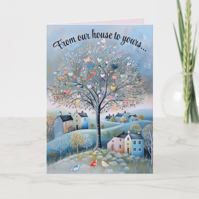 Tarjeta Editable De Nuestro Hogar al Tuyo San Valentín (Anverso)