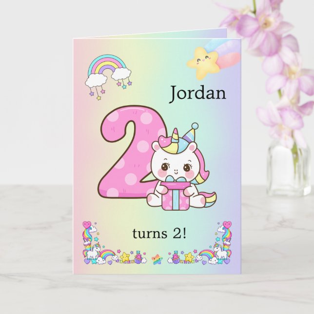 Tarjeta Editable Kids Birthday Invitation Cute Party Desig (Orquídea)