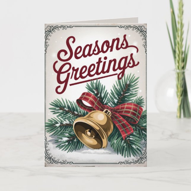 Tarjeta EDITABLE Vintage para Navidades de navidad (Anverso)