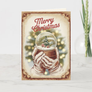 Tarjeta EDITABLE Vintage para Navidades de navidad