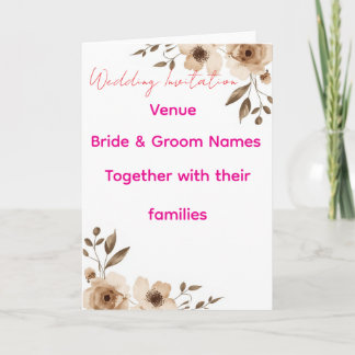 Tarjeta Editable Wedding Invitation 7x5 – Elegant Floral H