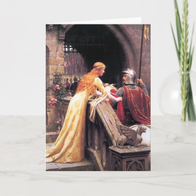 Tarjeta ¡Edmund Blair Leighton - velocidad de dios! (1900) (Anverso)