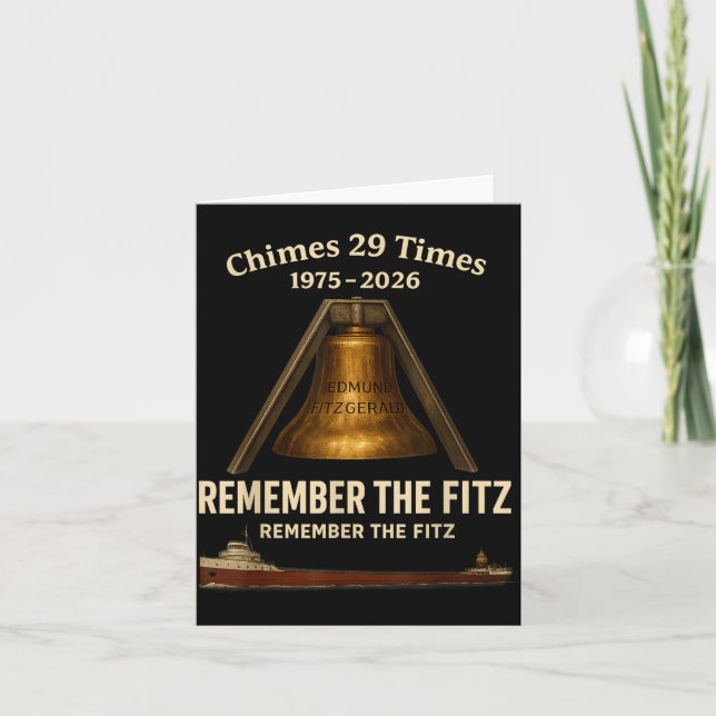 Tarjeta Edmund Fitzgerald, Remember The Fitz Great Lakes M (Anverso)
