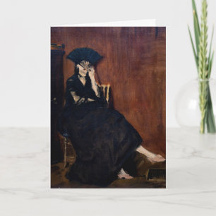 Tarjeta Edouard Manet - Berthe Morisot con un abanico