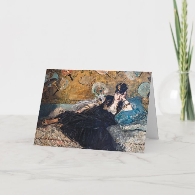 Tarjeta Edouard Manet - Dama con Abanicos (Anverso)