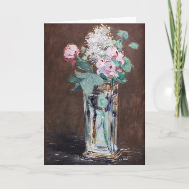 Tarjeta Edouard Manet - Flores en un jarrón de cristal (Anverso)