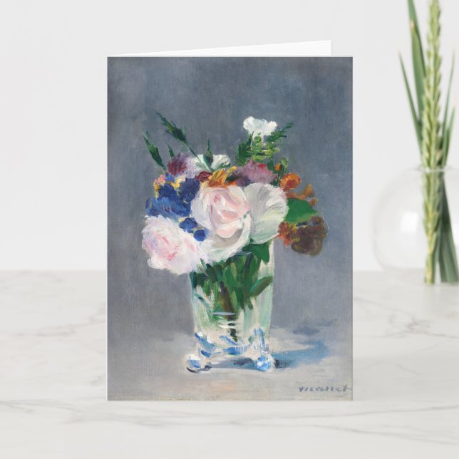 Tarjeta Edouard Manet - Flores en un jarrón de cristal (Anverso)