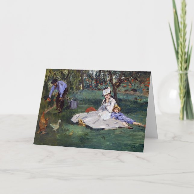 Tarjeta Edouard Manet - La familia Monet en su jardín (Anverso)