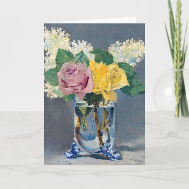 Tarjeta Edouard Manet - Lilas y Rosas (Anverso)