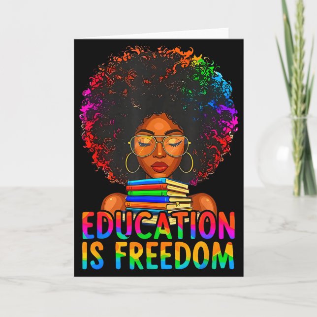Tarjeta Educación de Historia Negra Es Libros de Libertad  (Anverso)