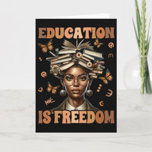 Tarjeta Educación de maestros de historia negra es liberta