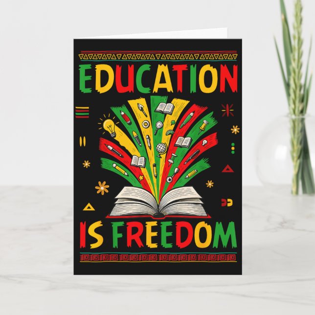 Tarjeta Educación Es Libertad Libros Amante Mes de la Hist (Anverso)