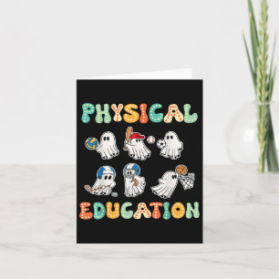 Tarjeta Educación Física Fantasma De Halloween Regalo Para