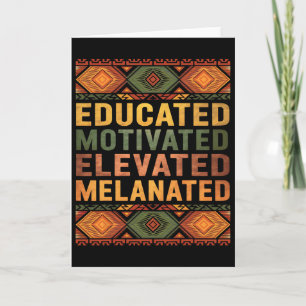 Tarjeta Educado Motivado Elevado Melanizado Histor Negro