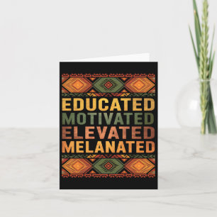 Tarjeta Educado Motivado Elevado Melanizado Histor Negro