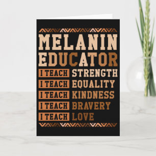 Tarjeta Educador de melanina Profesor Afro Enseño Historia