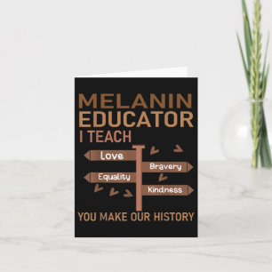 Tarjeta Educador Melanin Maestros negros HH afroamericano