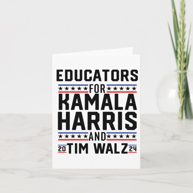 Tarjeta Educadores Para Kamala Harris Y Tim Wheimer 2024 (Anverso)