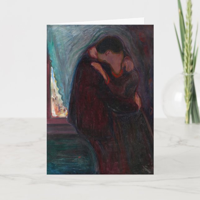 Tarjeta Edvard Munch - El beso (Anverso)