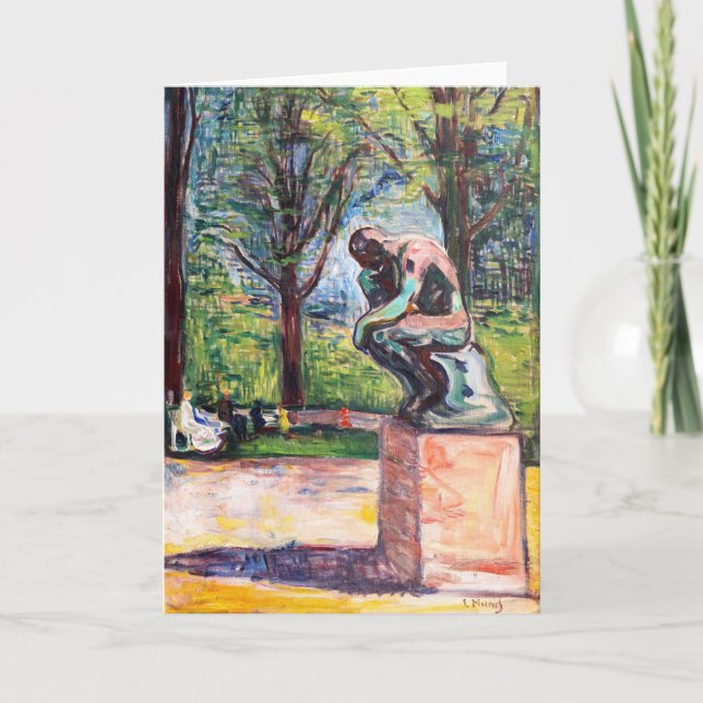 Tarjeta Edvard Munch - El pensador de Rodin (Anverso)
