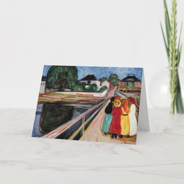 Tarjeta Edvard Munch - Los Chicas en el puente de 1902 (Anverso)
