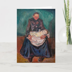 Tarjeta Edvard Munch - Mujer con un hijo enfermo, herencia