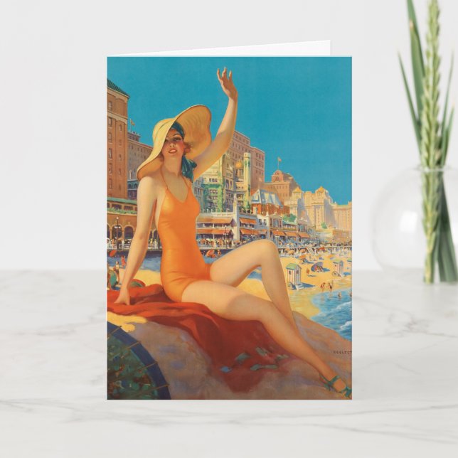 Tarjeta Edward Mason Eggleston Atlantic City Beach (Anverso)