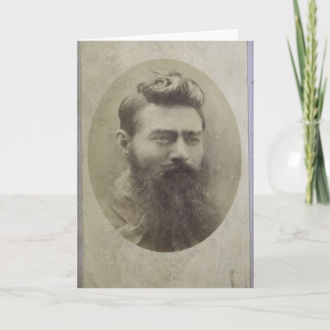 Tarjeta Edward (Ned) Kelly, edad 25 (Anverso)