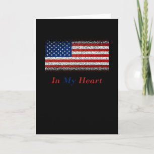 Tarjeta EE. UU. en mi corazón Bandera de los Estados Unido