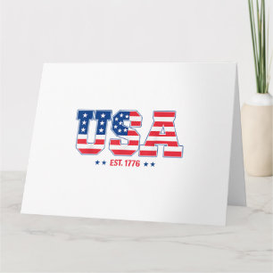 Tarjeta EE.UU. EST 1776 Bandera Patriótica Americana Estil