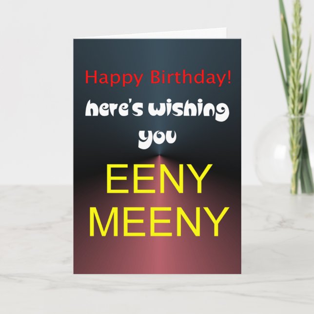 Tarjeta Eeny, cumpleaños de Meeny (Anverso)