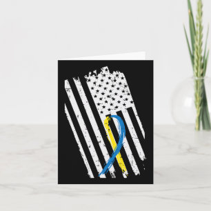 Tarjeta EEUU Flag Down Syndrome Ribbon Awareness Men Wo