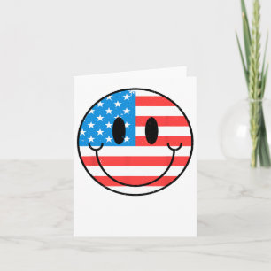 Tarjeta Eeuu Happy Face Smile Bandera Estadounidense 4 De 
