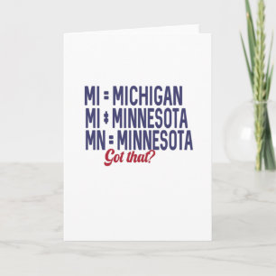 Tarjeta EEUU - IM = Confusión de Michigan No Minnesota