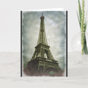 Tarjeta Efecto de foto antigua Torre Eiffel París