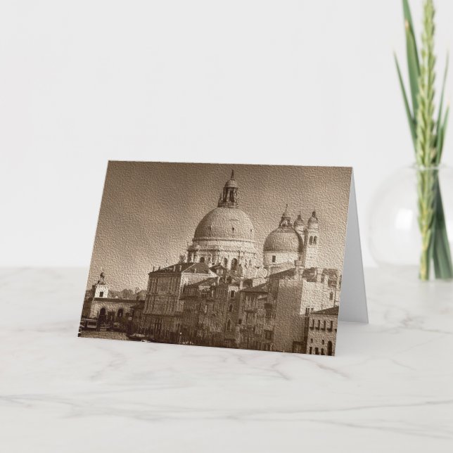 Tarjeta Efecto de papel sepia en el Gran Canal de Venecia (Anverso)